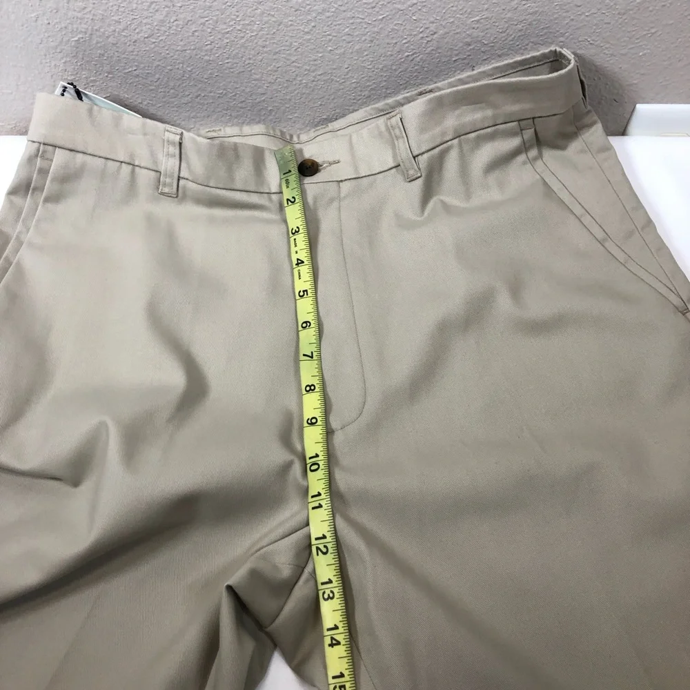 Haggar Cotton Blend Khaki No Iron Flat Front Permanent Crease‎ Pants 34 X 31